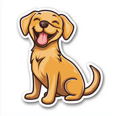 Cute Cartoon Dog Sticker with Happy Expression