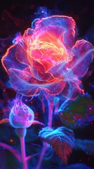 Obraz premium Mystical Rose with Kirlian Photography and Laser Art