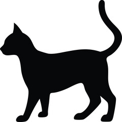 cat icon silhouette vector design with white background