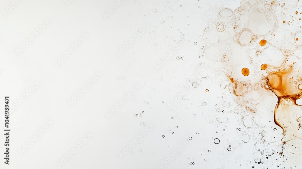 Poster a splash of brown liquid disperses against a clean white background, creating an artistic and dynami