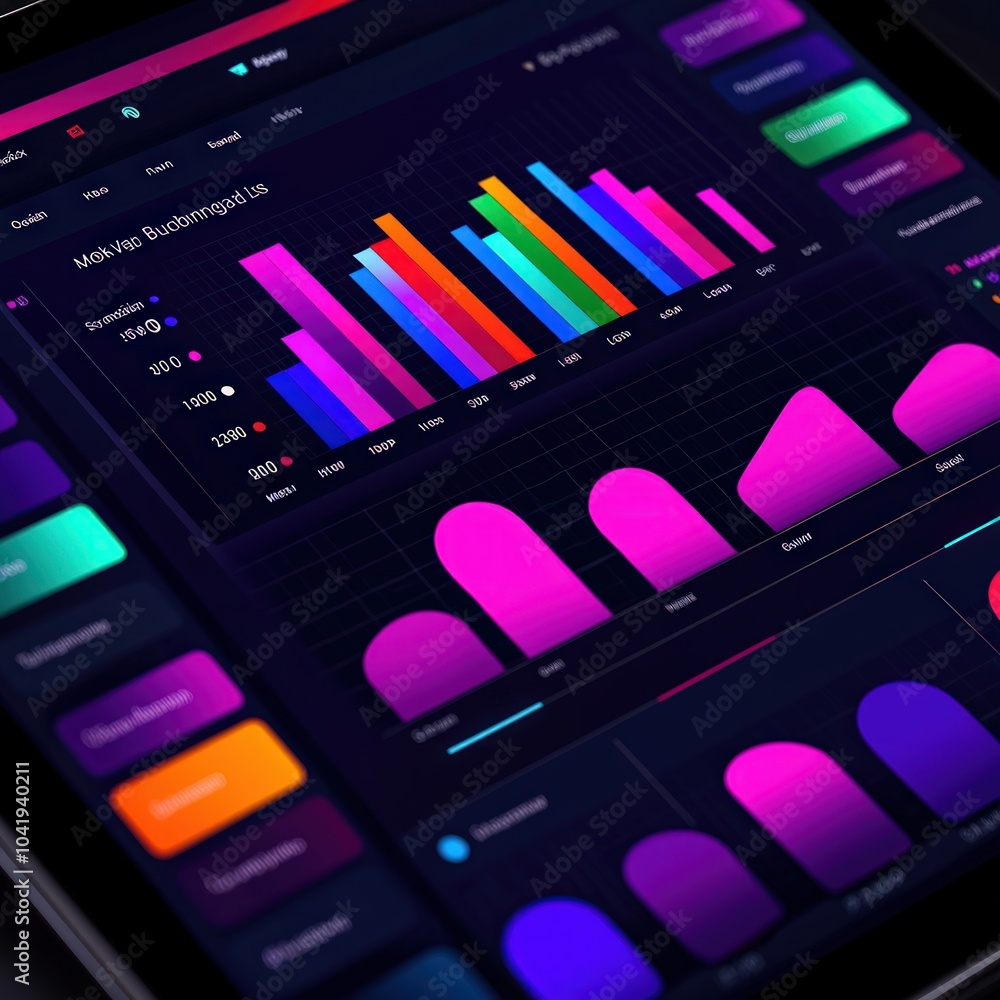 Aufkleber analyzing market trends through dynamic data visualization and interactive graphs