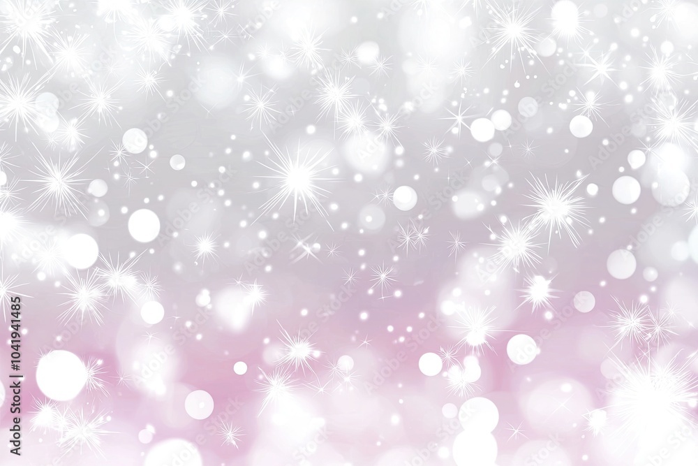 Poster abstract background with soft bokeh lights and shimmering stars in pastel colors.