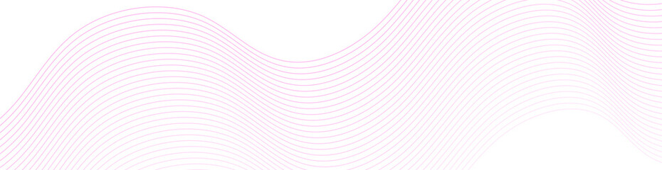 Abstract background with lines and waves. Web banner size. Element for design isolated on white. Vector background for brochure, booklet, flyer, poster. Pink gradient