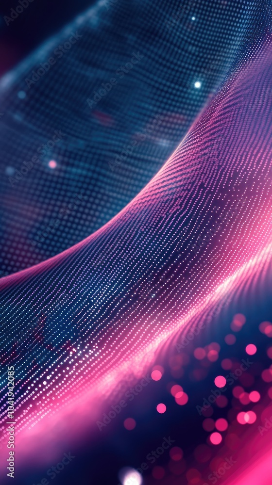 Poster dynamic abstract background with vibrant colors and glowing particles, perfect for digital design an