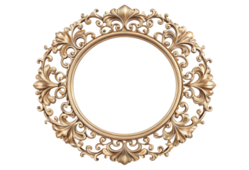 elegant round decorative frame isolated on a white (3) png