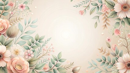 Delicate floral pattern background in soft pastel colors