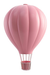 Naklejka premium Pink Hot Air Balloon in a Minimalist Style on transparent background