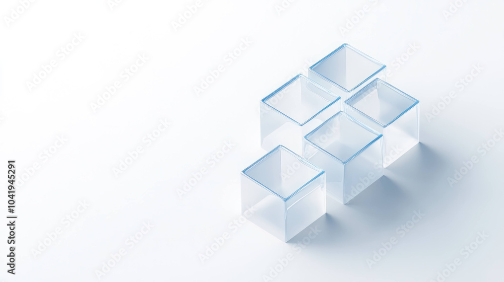 Aufkleber clear and transparent blocks arranged creatively on light background, showcasing modern design aesth
