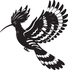 Beautiful hoopoe bird Silhouette vector illustration isolated on a white background © Md Hasan