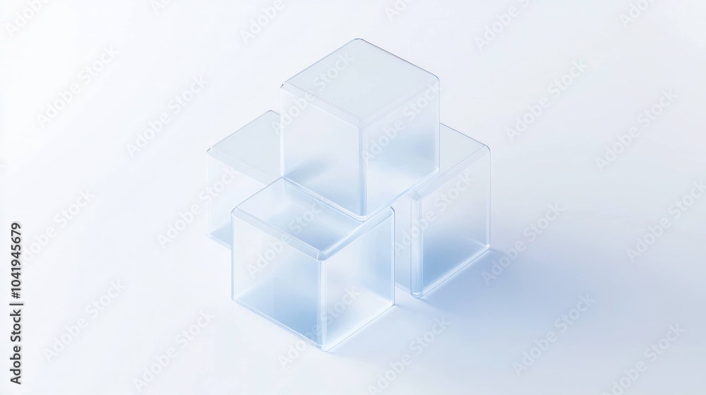 Aufkleber transparent cubes arranged in geometric formation create modern and minimalistic aesthetic. clean li
