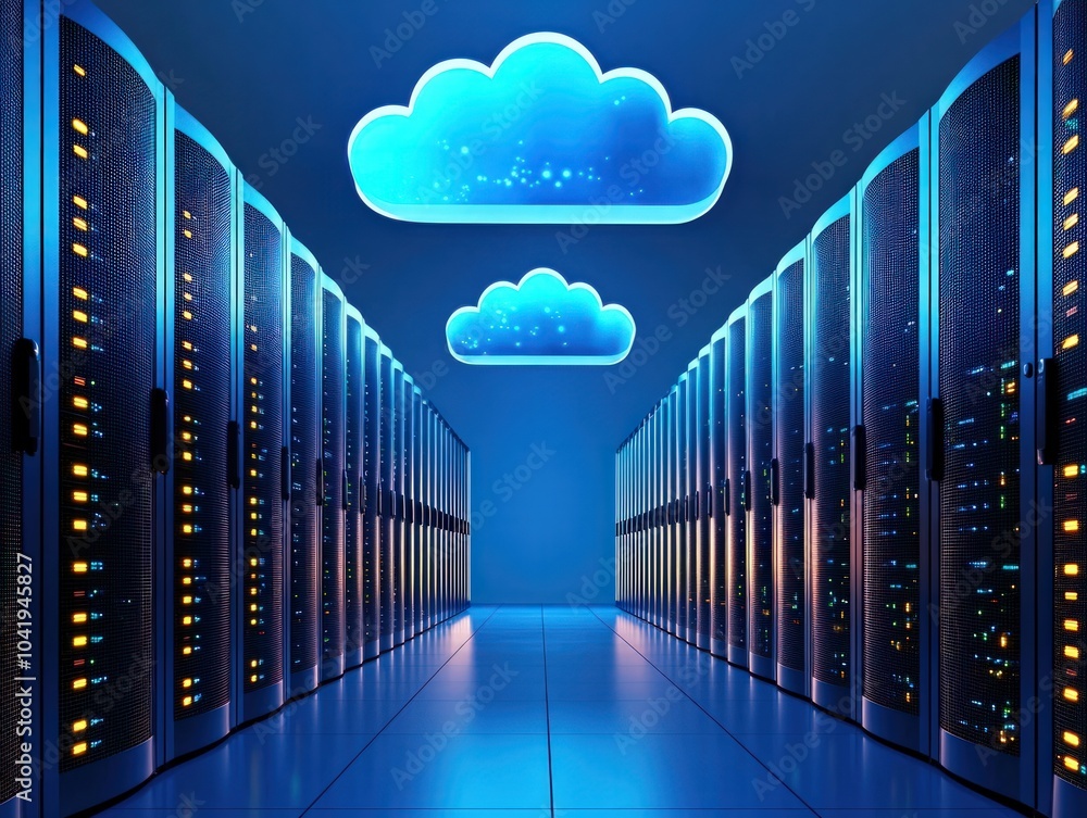 Poster modern data centers and cloud computing the future of technology infrastructure