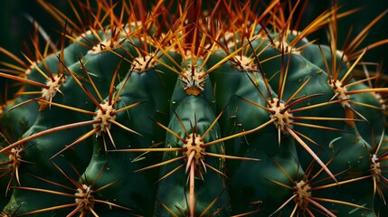 Exploring the Beautiful Nature of Sharp Cactus Plants: A Close-Up Look at Green Succulents and Their Spines in the Desert Garden, Showcasing the Exotic Flora and Botany of Summer.