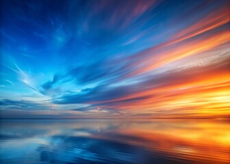Serene Blue and Orange Sky with Copy Space