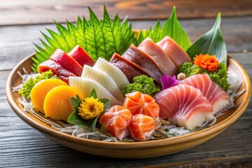 fresh and flavorful sashimi platter with assorted seafood