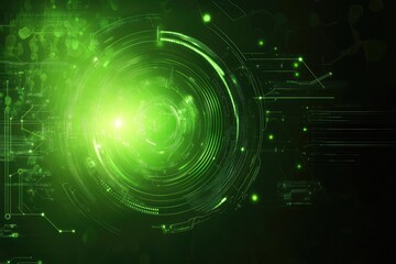 Naklejka premium Abstract green digital swirl, white isolate background