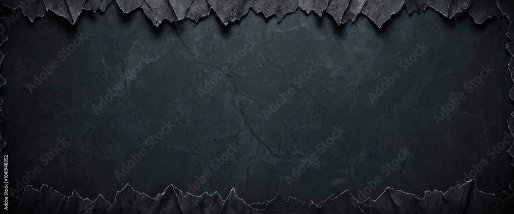 Poster a dark slate background features jagged edges that create a visually striking frame, perfect for gra
