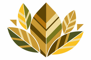 Geometric Abstract Leaves in Muted Color Tones © Imran