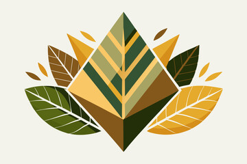 Geometric Abstract Leaves in Muted Color Tones © Imran