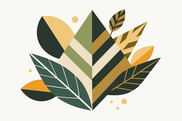 Geometric Abstract Leaves in Muted Color Tones © Imran