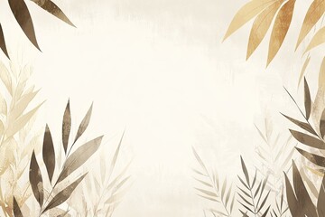 Naklejka premium Elegant foliage design on a soft textured background.