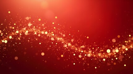Elegant gold glitter on a rich red background, creating an atmosphere of festivity and luxury. For the design of christmas and new year cards.