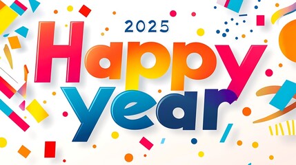 Fototapeta premium Sparkling 2025 New Year Celebrations in Various Styles and Vibrant Colors