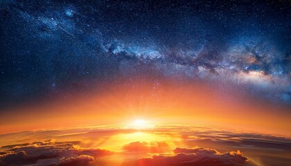 Fototapeta premium awe inspiring cosmic sunrise texture background