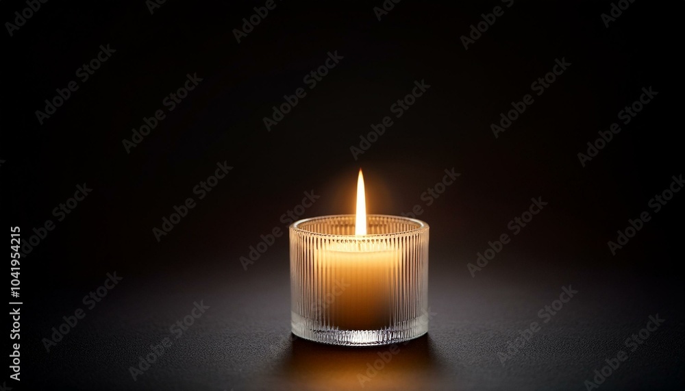 Canvas Prints candle light glowing in dark background with copy space