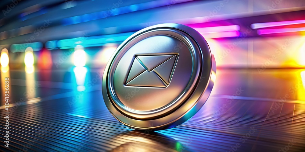 Poster modern chrome email button design for enhanced user experience and engagement