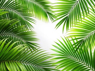 Isolated Green Palm Leaves for Tropical Decor