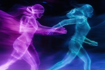 Fototapeta premium Geisterhafte Silhouetten im Lauf