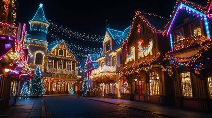 Obraz premium キラキラと光るイルミネーションとクリスマスの雰囲気