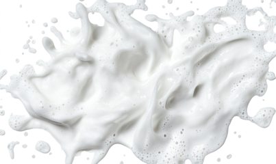 white soap foam splashes on transparent background