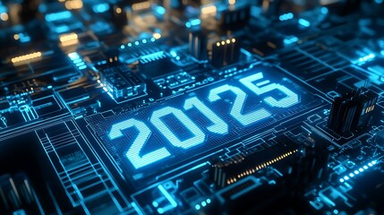 Obraz premium Sparkling 2025 New Year Celebrations in Various Styles and Vibrant Colors