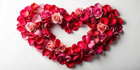 Obraz premium Heart shaped red and pink rose petal