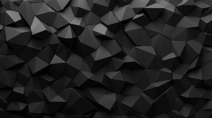 Obraz premium Abstract Black 3D Geometric Triangular Polygon Facet Background for Modern Design