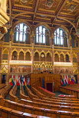 Hungarian Parliament - The Chamber of Peers in Budapest, Hungary.