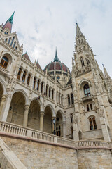 Fototapeta premium Hungarian Parliament - Neo-Gothic Palace with a Neo-Renaissance Dome in Budapest, Hungary.