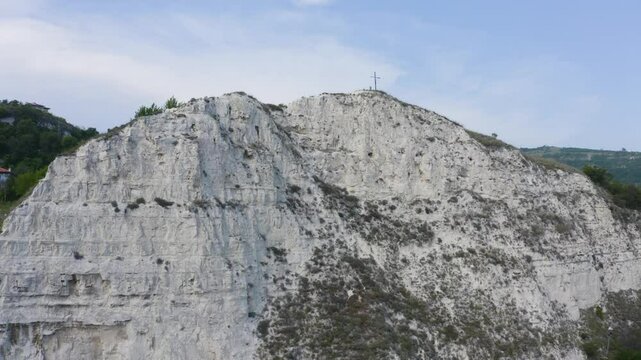 Aerial footage of the city of Balchik Bulgaria