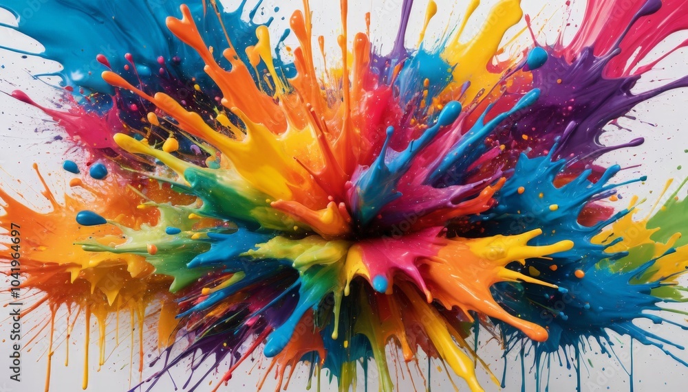 Aufkleber a dynamic display of vivid colors erupts in a mesmerizing array of splashes, capturing the essence o
