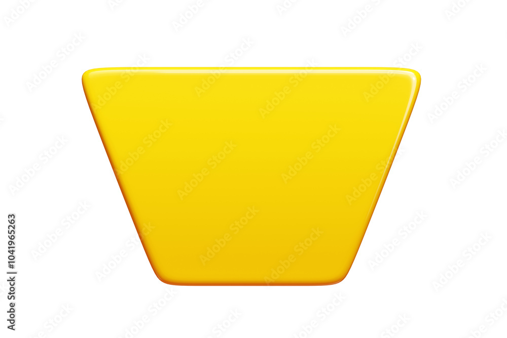 Poster yellow glossy rectangular text banner. 3d render illustration of bright rectangle message box. ballo