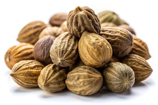 Isolated triphala powder on white background with clipping path
