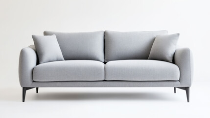 Modern Gray Sofa with Black Legs - Contemporary Living Room Furniture
