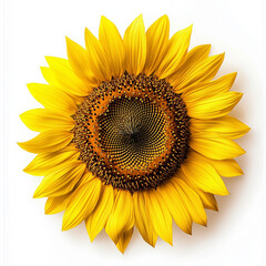 Fototapeta premium Bright Yellow Sunflower with Detailed Center