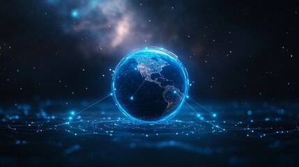 Fototapeta premium Futuristic digital globe with network connections