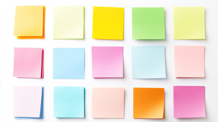 Colorful Sticky Notes on White Background