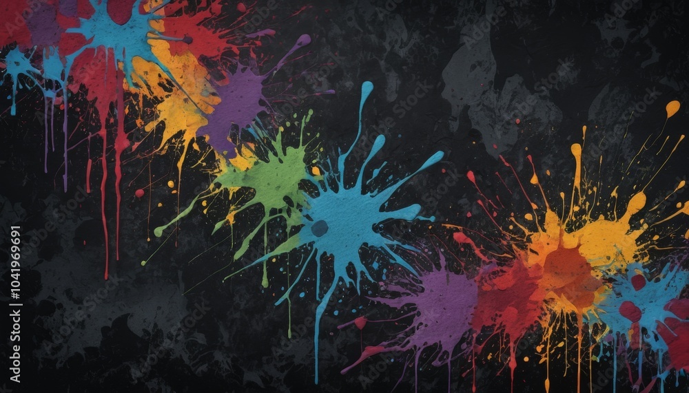 Poster bold splashes of vivid colors collide against a deep backdrop, creating a dynamic display of artisti
