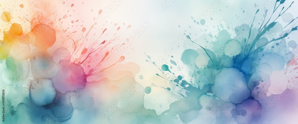 Poster a beautiful display of colorful splashes merges seamlessly, evoking creativity and joy in a tranquil