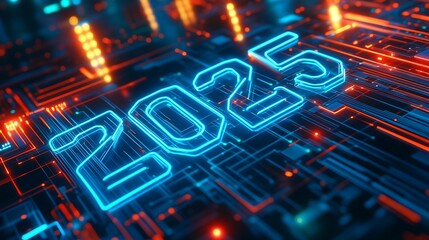 Stunning 2025 New Year Celebration with Glittering Lights, Confetti, and Festive Elements