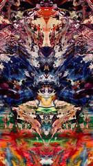 Fototapeta premium Abstract background art . Ethnic pattern. Mixtures of oil paint. Trendy hand painting canvas. Wall decor and Wall art prints Idea. 3D Texture. Art object